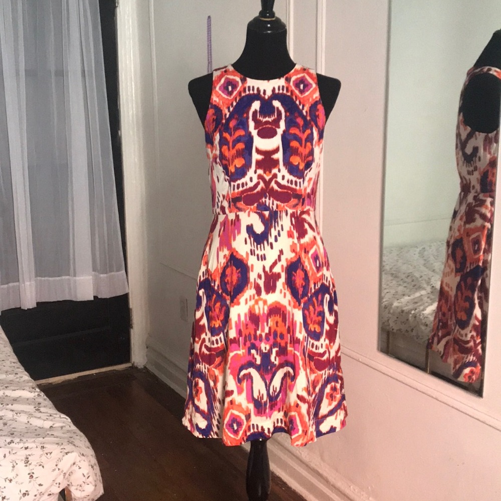 Donna Morgan Ikat printed rayon dress